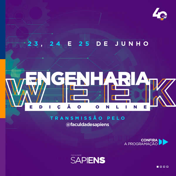 Engenharia Week on-line da Faculdade Sapiens debaterá os desafios trazidos pela pandemia